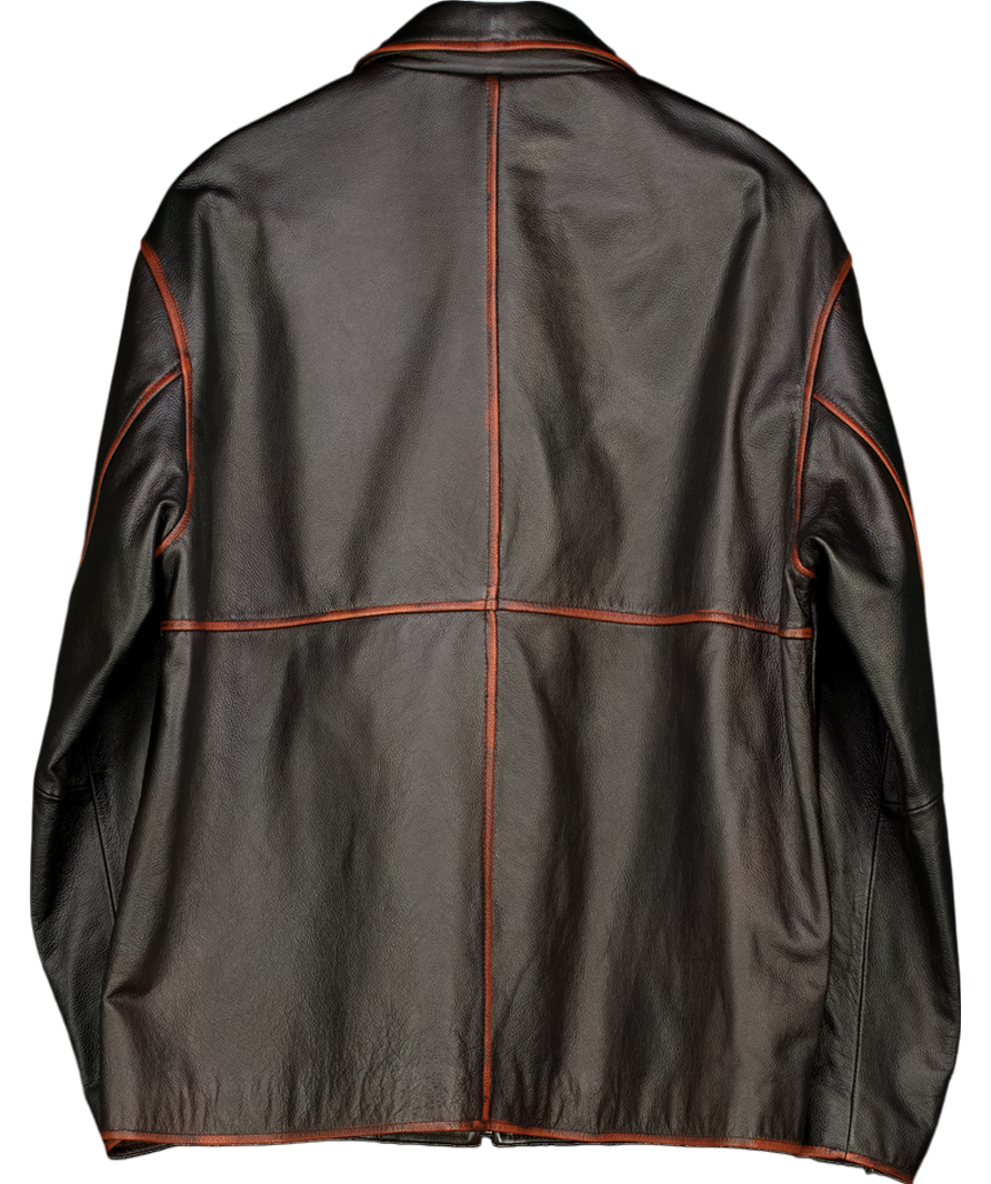 JANE & TASH Black Vintage Leather Jacket UK L