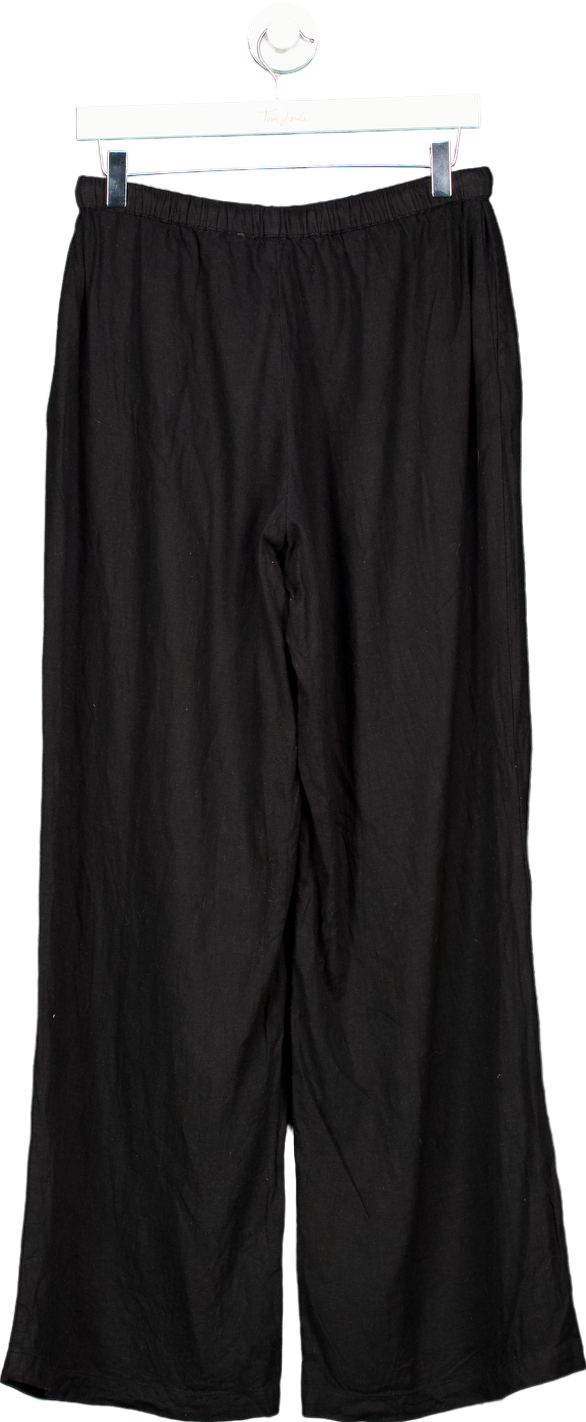 Monday Black Linen Blend Trousers UK S