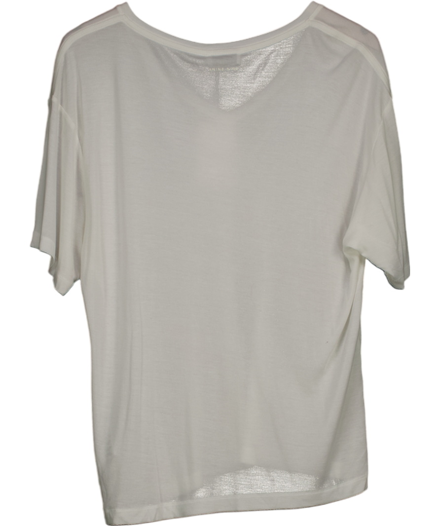 Anine Bing White Modal & Cashmere Vale T-shirt UK M