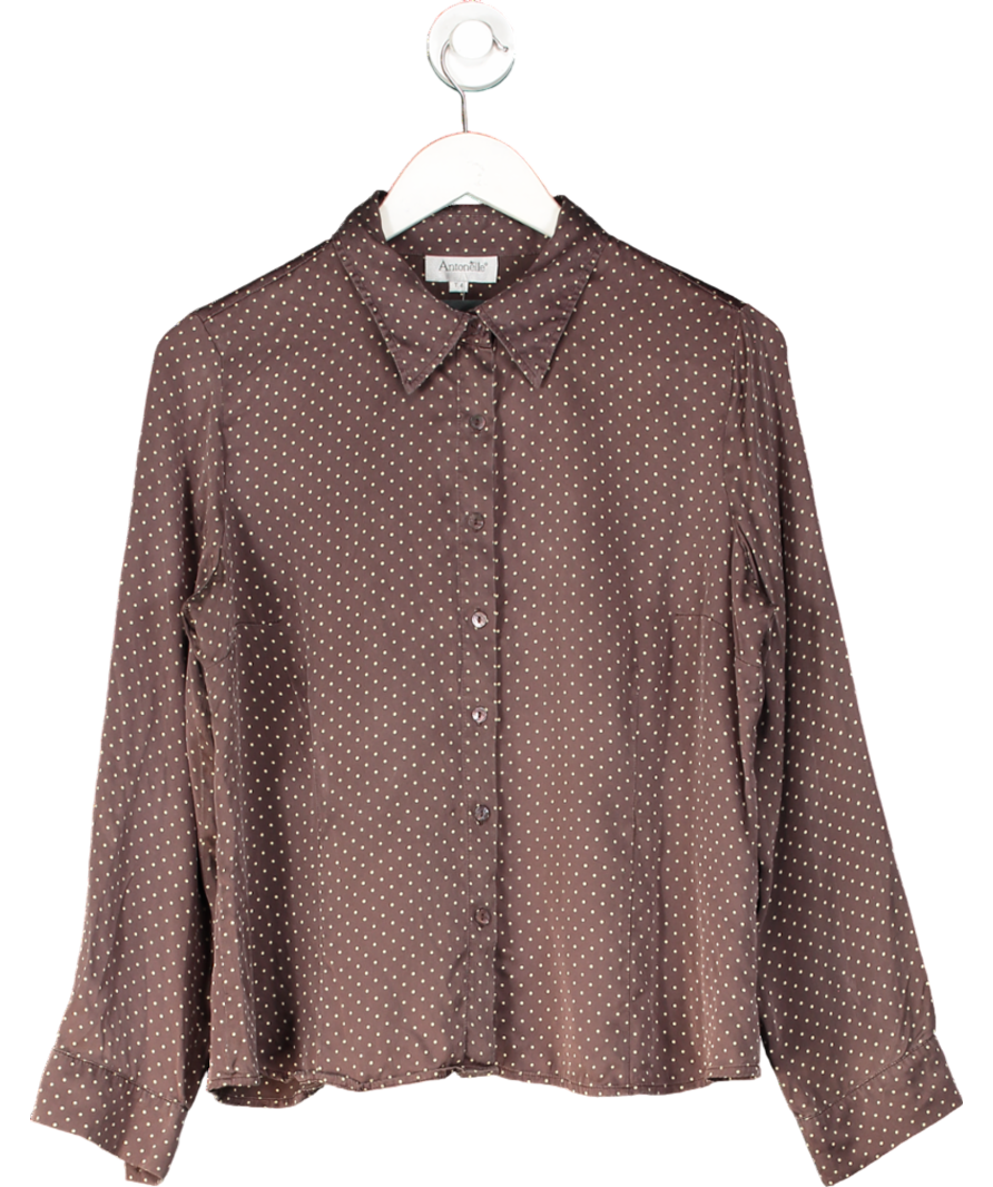 Antonelle Brown Polka Dot Shirt UK S