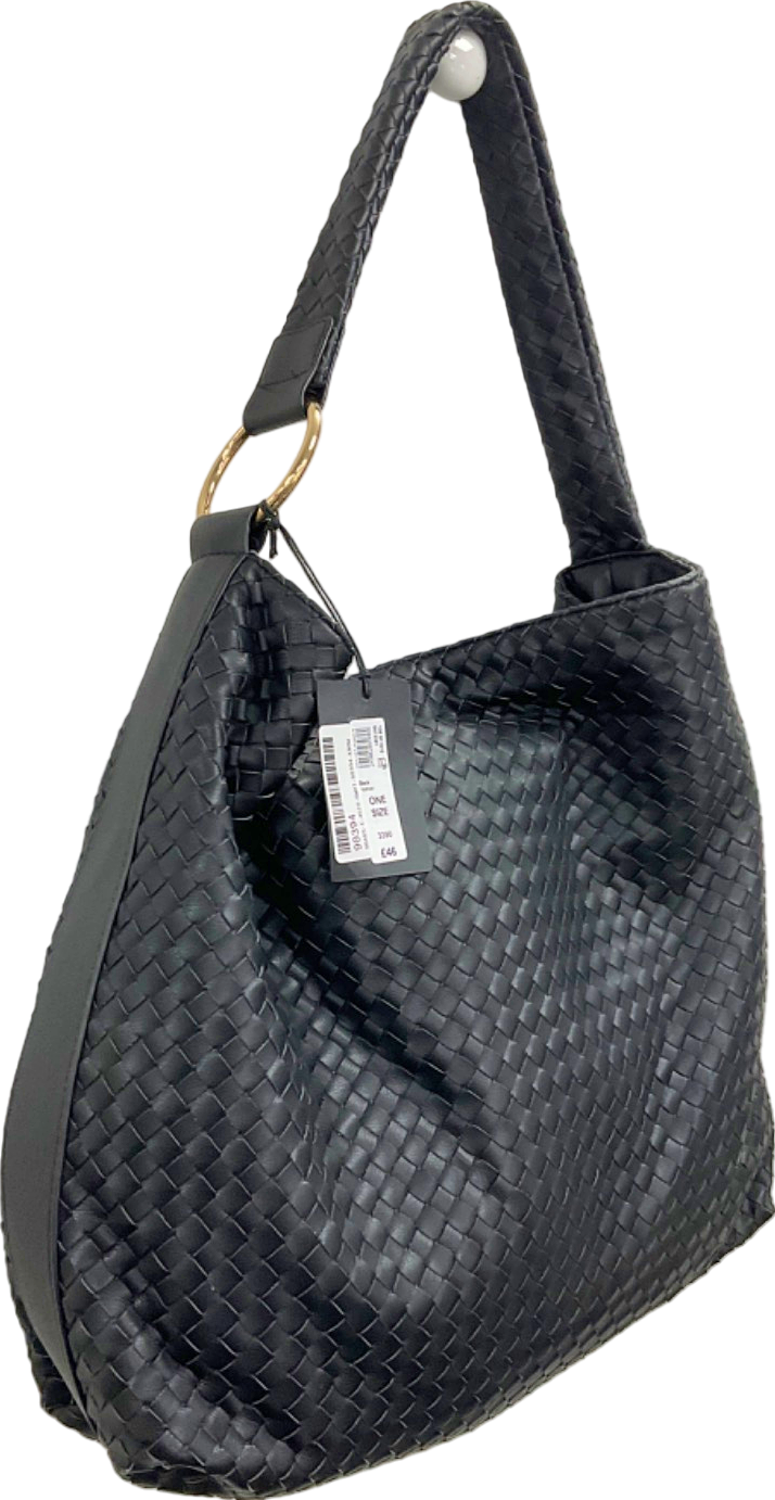 River Island Black Woven Shoulder Bag