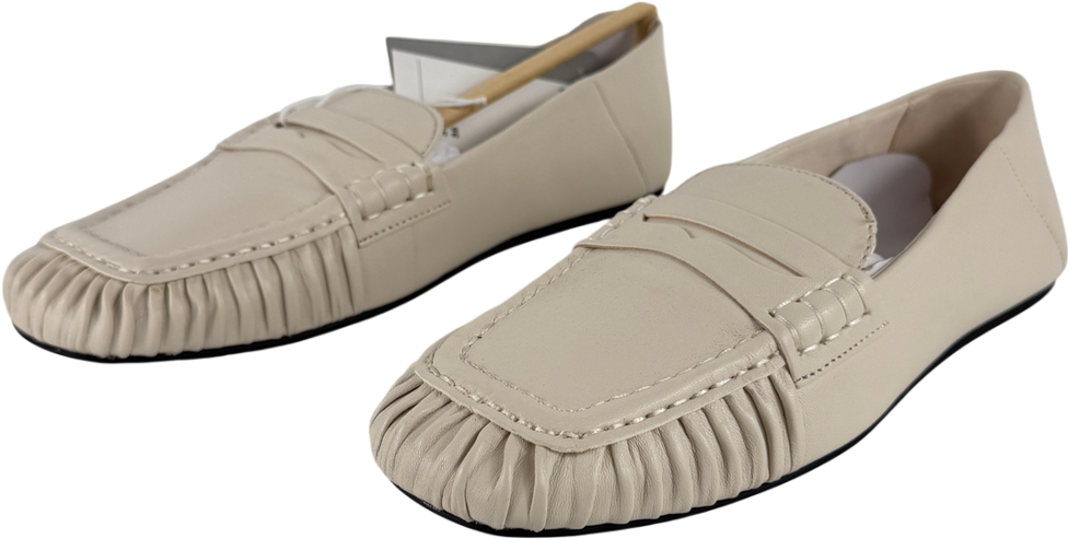 H&M Premium Cream Leather Loafers UK 3 EU 36
