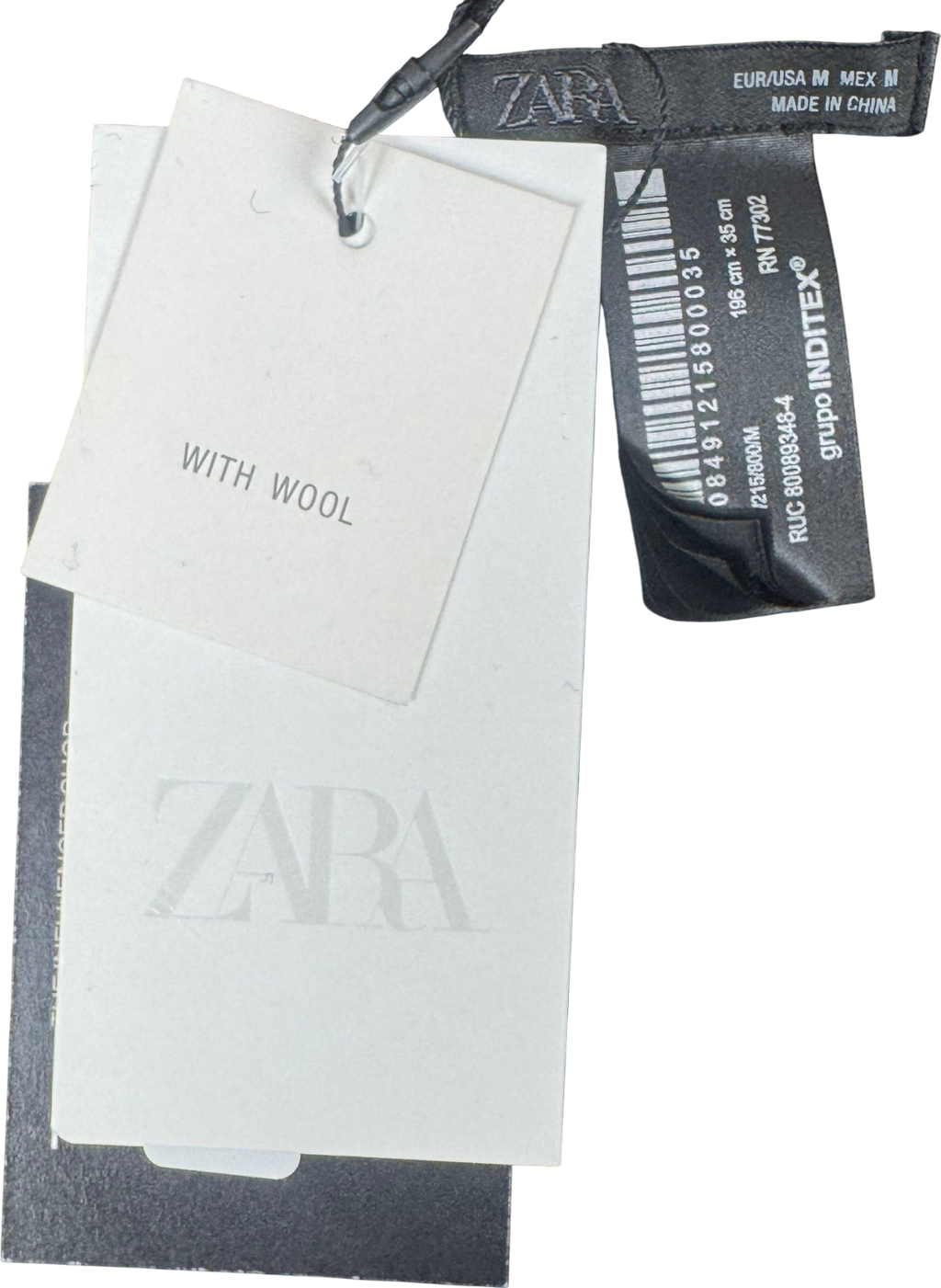 ZARA Brown Plain Wool Scarf With Faux Fur UK M