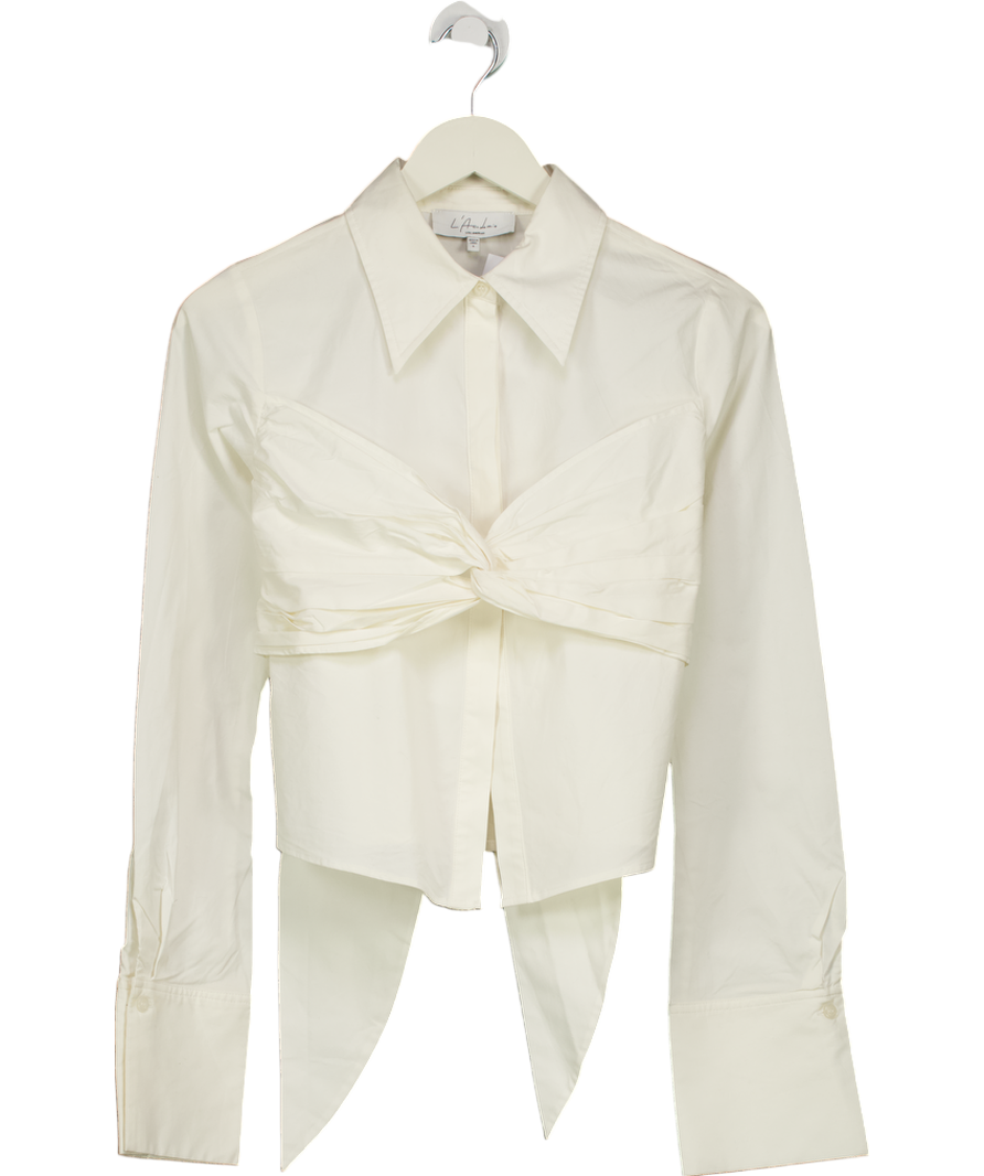 L'academie White Back Tie Shirt UK S