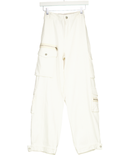 The Couture Club White Zip Pocket Details Cargos UK 6