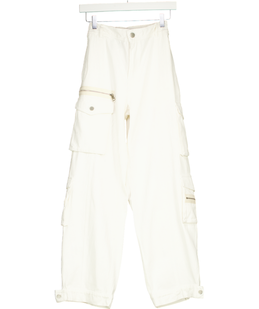 The Couture Club White Zip Pocket Details Cargos UK 6