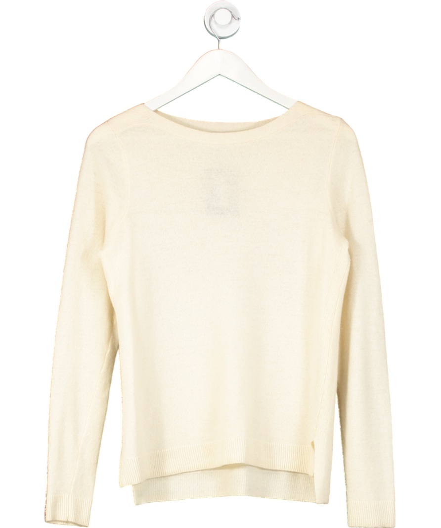 Trenery Cream Ctream Wool / Cashmere Blend Slash Neck Jumper UK S