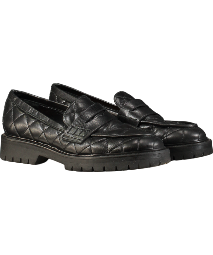 Flattered Black Signe Quilted Leather Loafer UK 5 EU 38 👠