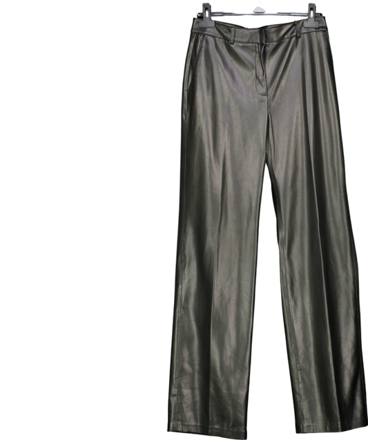 MANGO Black Leather-effect Trousers UK 12