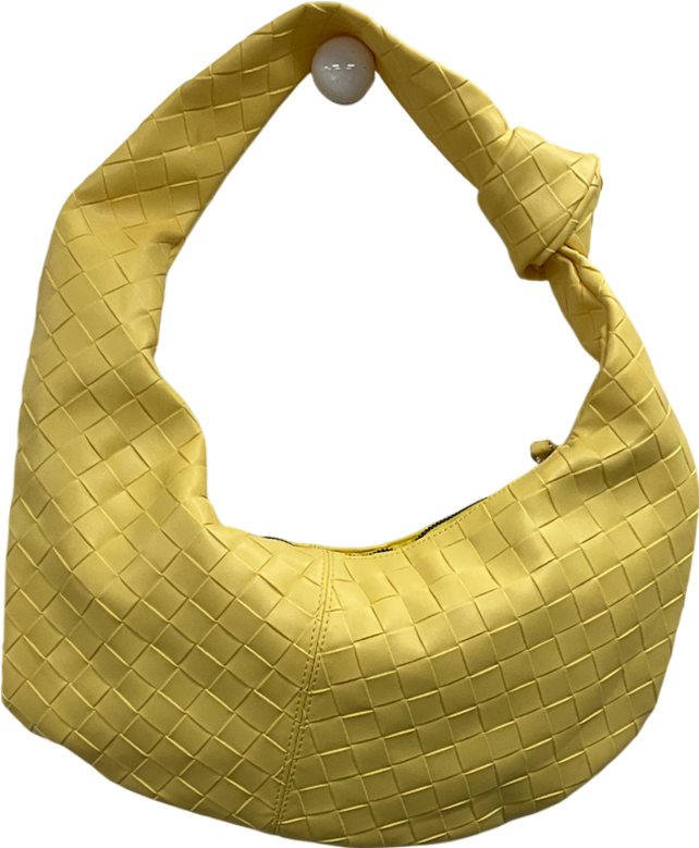 boohoo Yellow Lemon Woven Knot Handle Shoulder Bag One Size