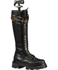 Amen Black Knee-length Lace-up Boots UK 3 EU 36 👠