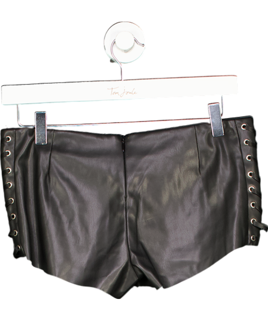 I AM GIA Black Ramona Faux Leather Shorts UK S