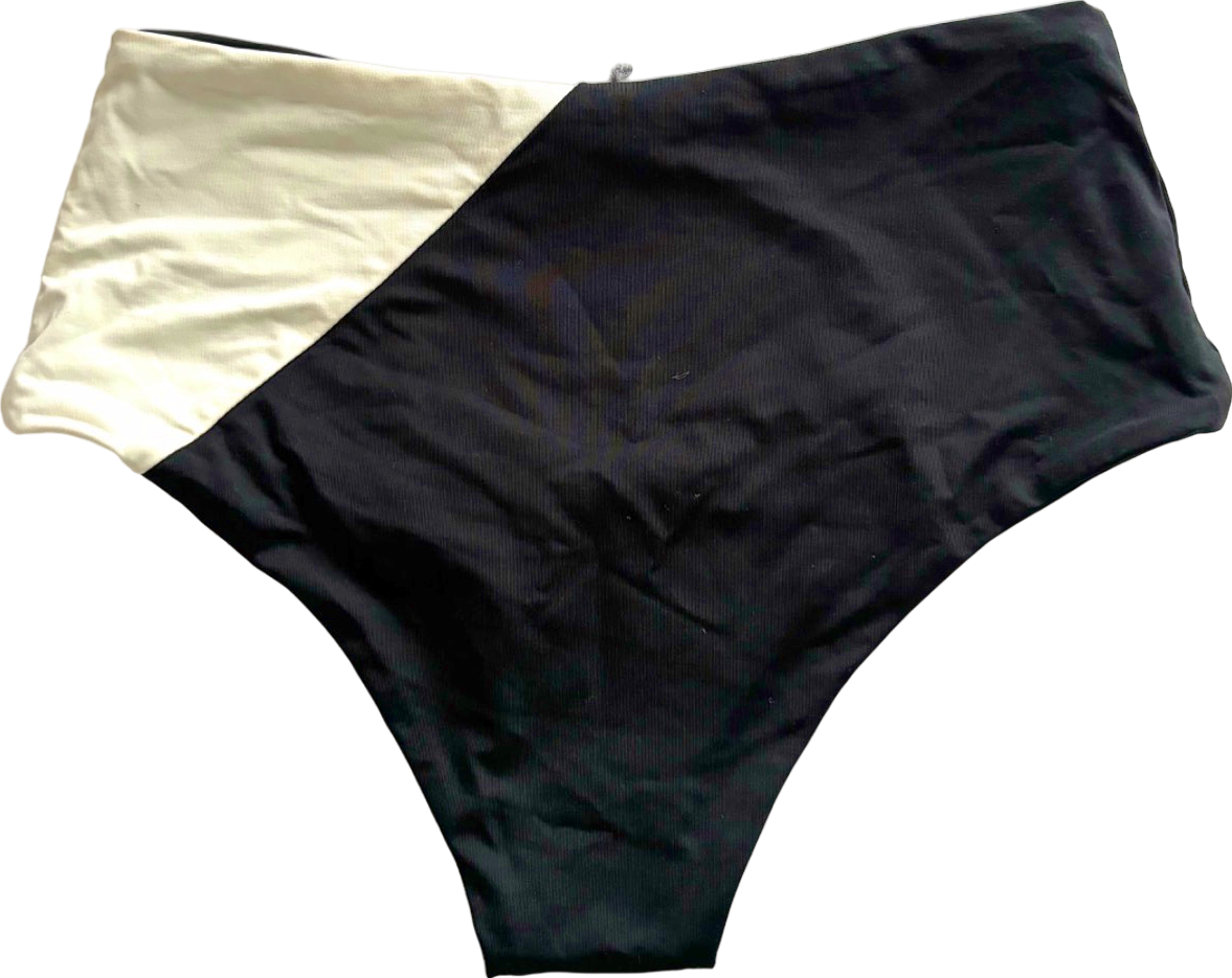 Unbranded Black/White Two-Tone High-Waist Panties XS/S