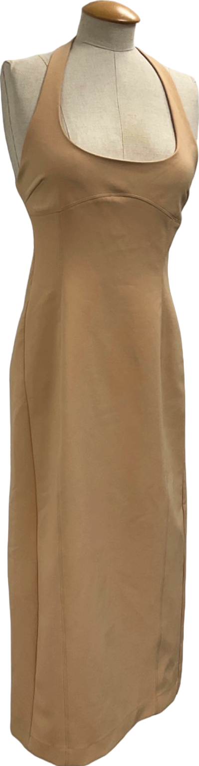 Zara Beige Halter Neck Dress UK S