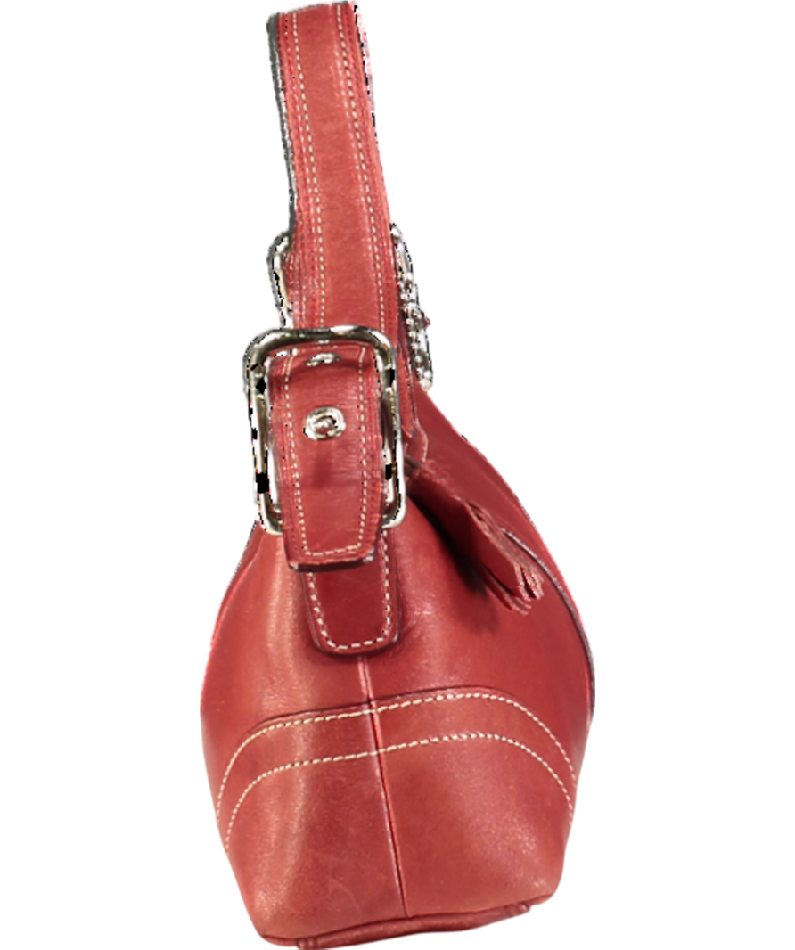 Coach Red Leather Shoulder Bag