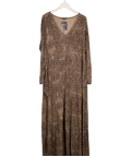 Yours Brown Leopard Long Sleeve Maxi Dress UK 24