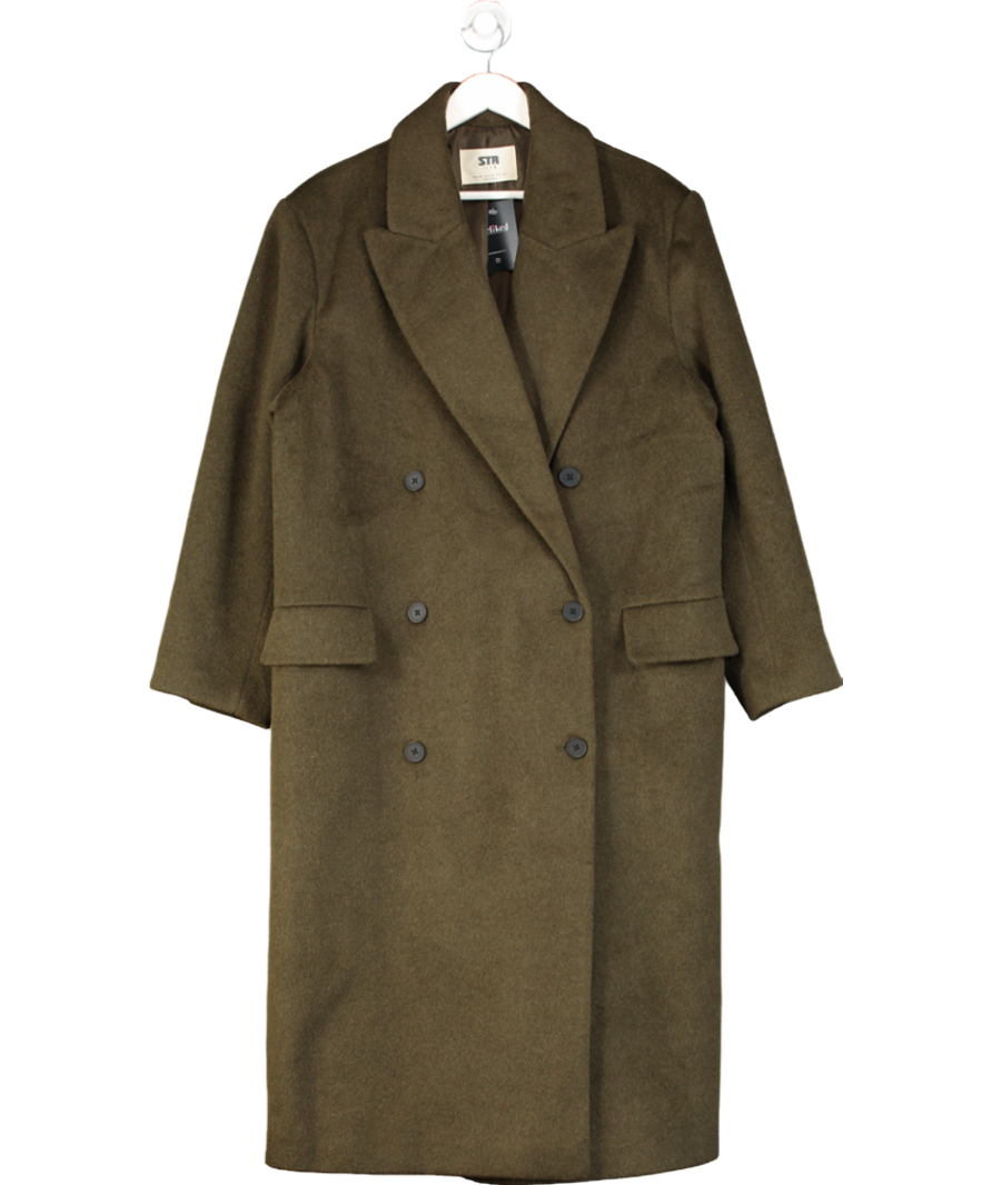 Stradivarius Green Super Oversized Coat UK M