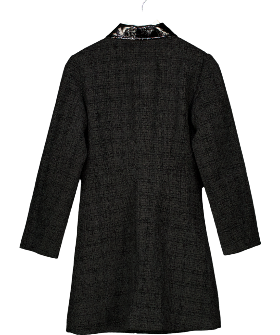 Maje Resun Black Long sleeve tweed mini dressUK 8