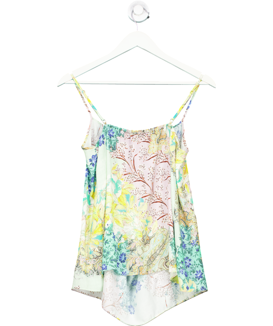 River Island Green Paisley Satin Cami Top UK 10