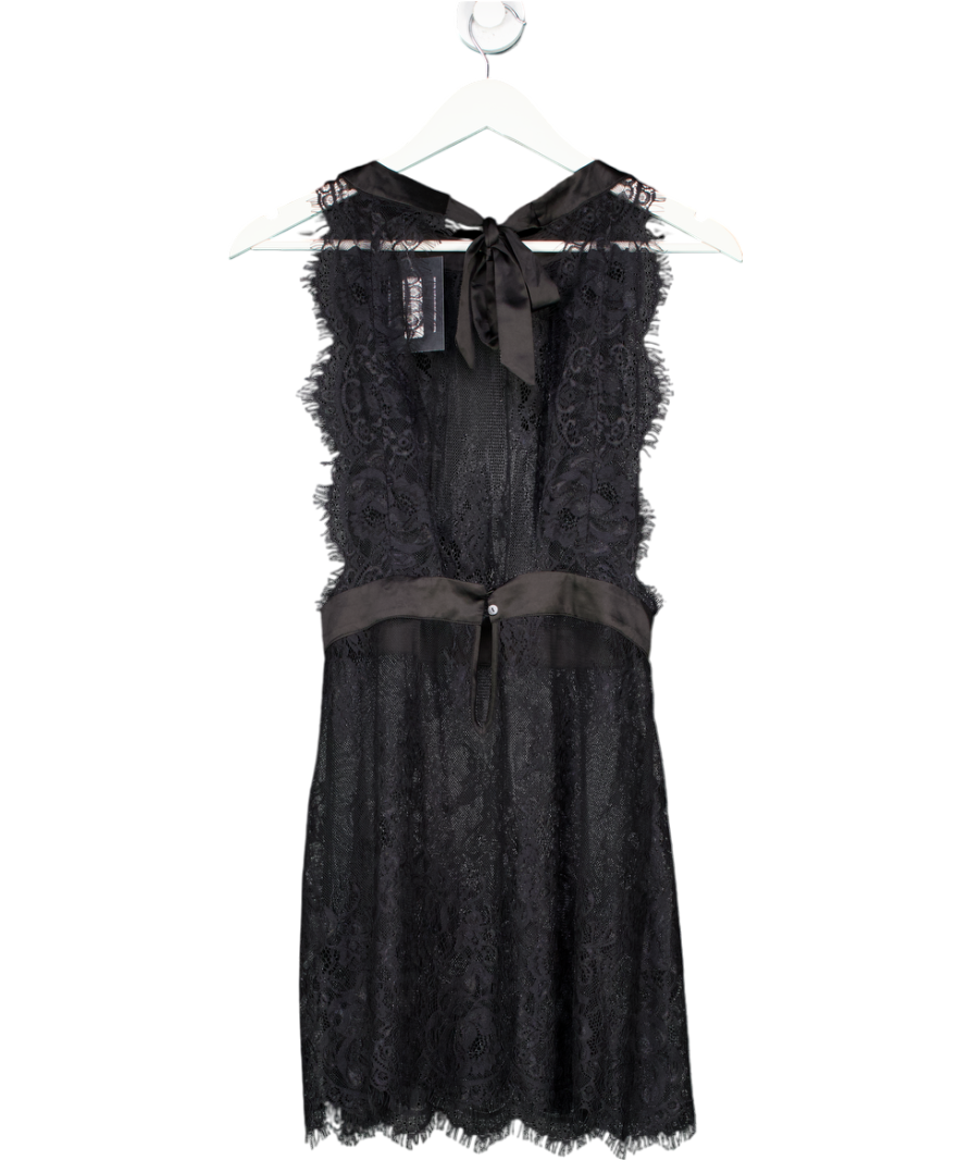 Fig Leaves Black Lace Mini Dress UK 10