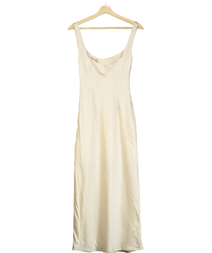 Meshki Cream Adorabsatin Cut Out Maxi Dress UK XS