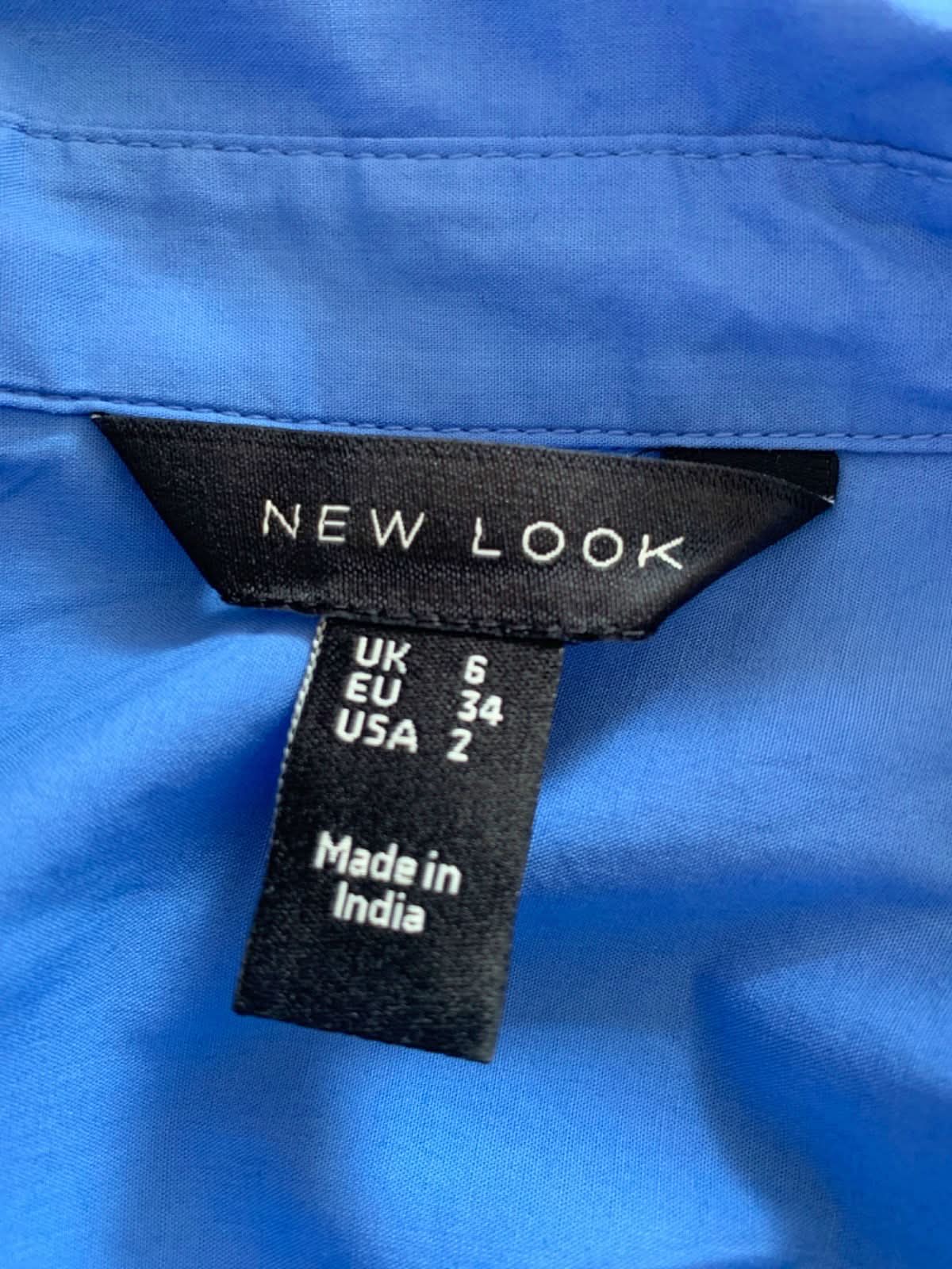 New Look Blue K Percy Poplin Shirt UK 6