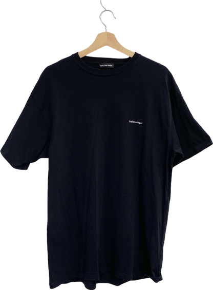Balenciaga Black Classic Logo T-Shirt UK M