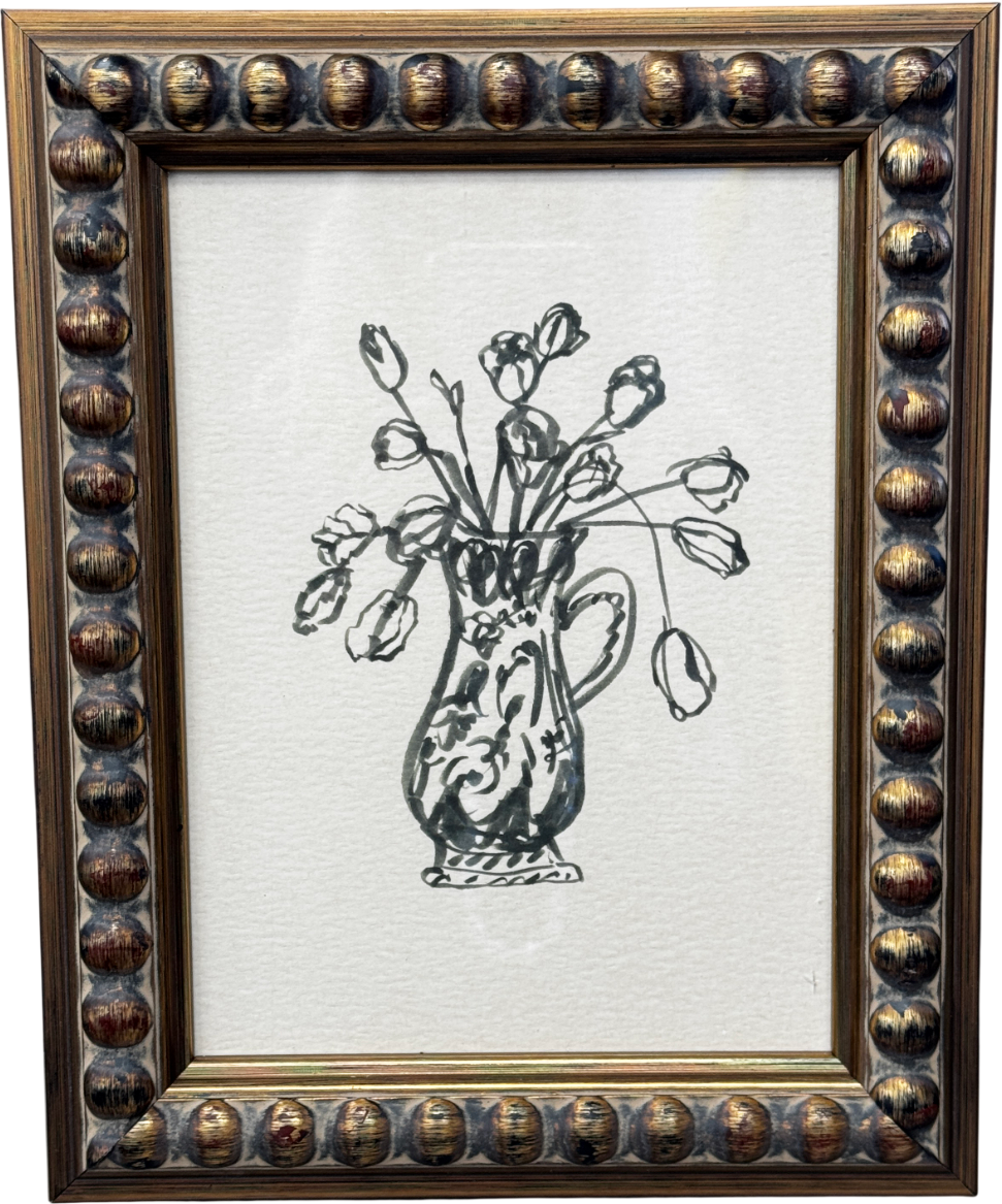 Artfully Walls Tulips In Vase Framed Print By Jackie Clark Mancuso