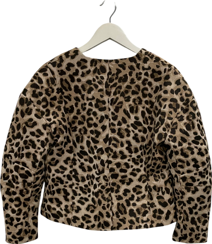 River Island Brown Leopard Print Structured Blazer UK 6