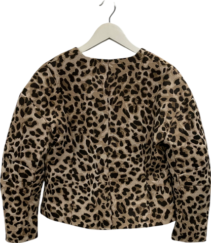 River Island Brown Leopard Print Structured Blazer UK 6