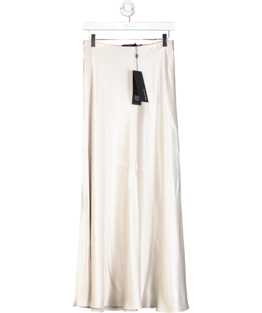 Mint Velvet Grey Satin Maxi Slip Skirt UK S