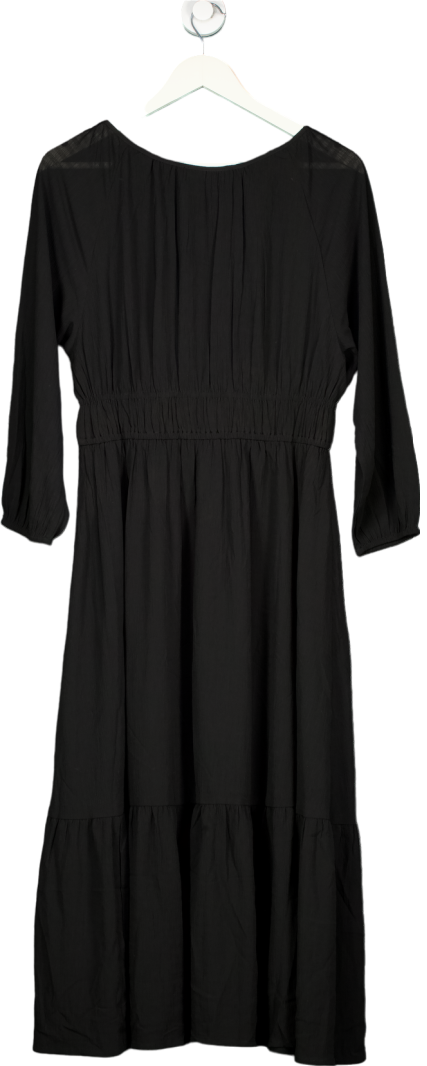 French Connection Black Anna Cora Pleated Button Down Maxi Dress UK S