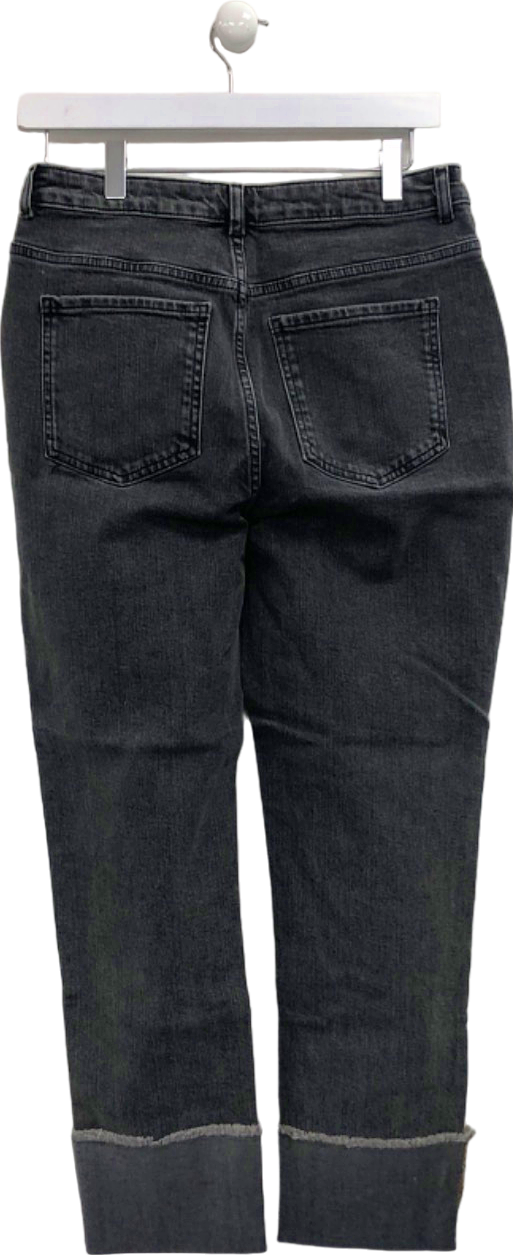 Eleven Loves Black High-Waisted Straight Leg Jeans UK 12