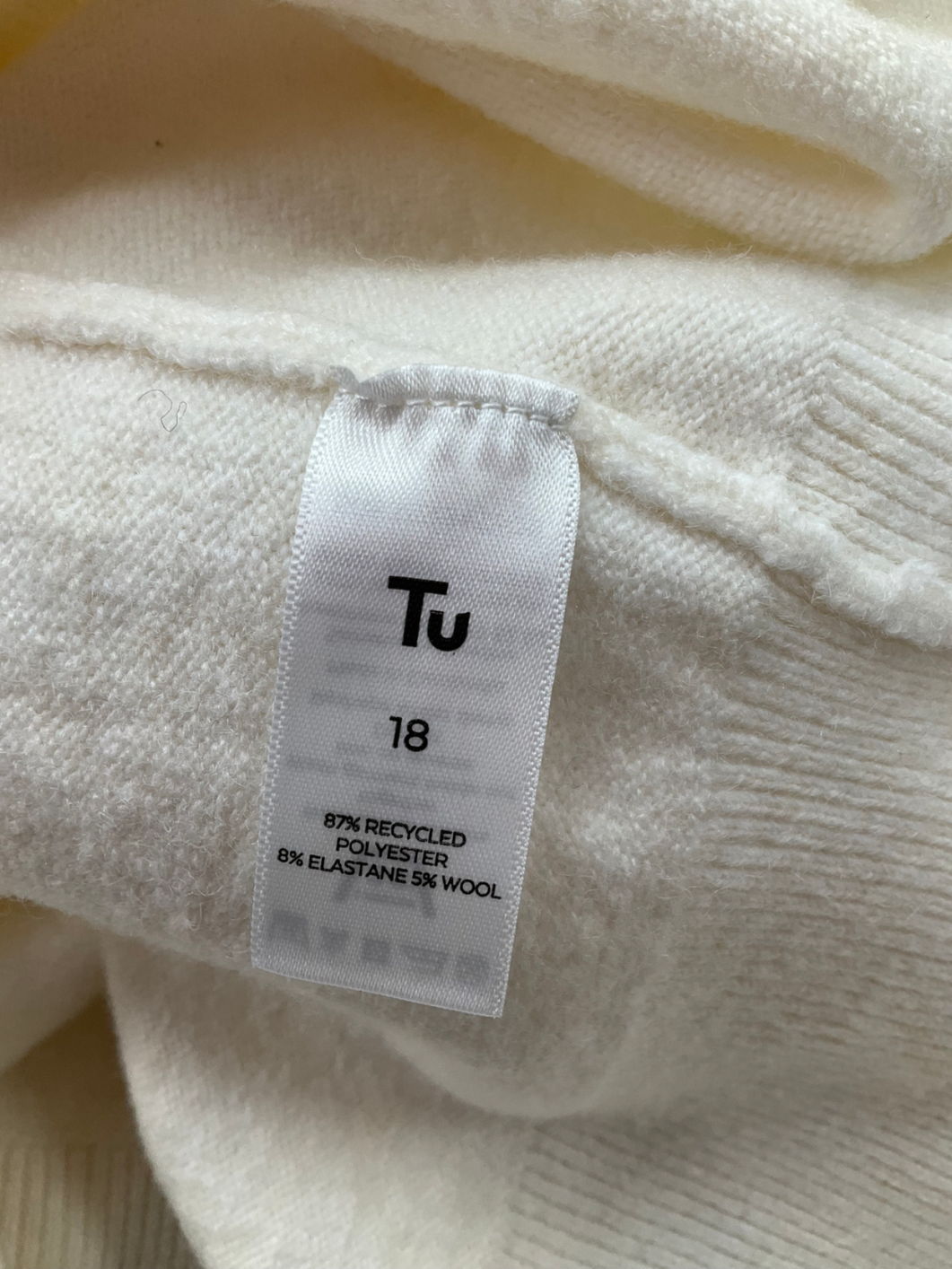 TU White Cream Crew Neck Cardigan UK 18