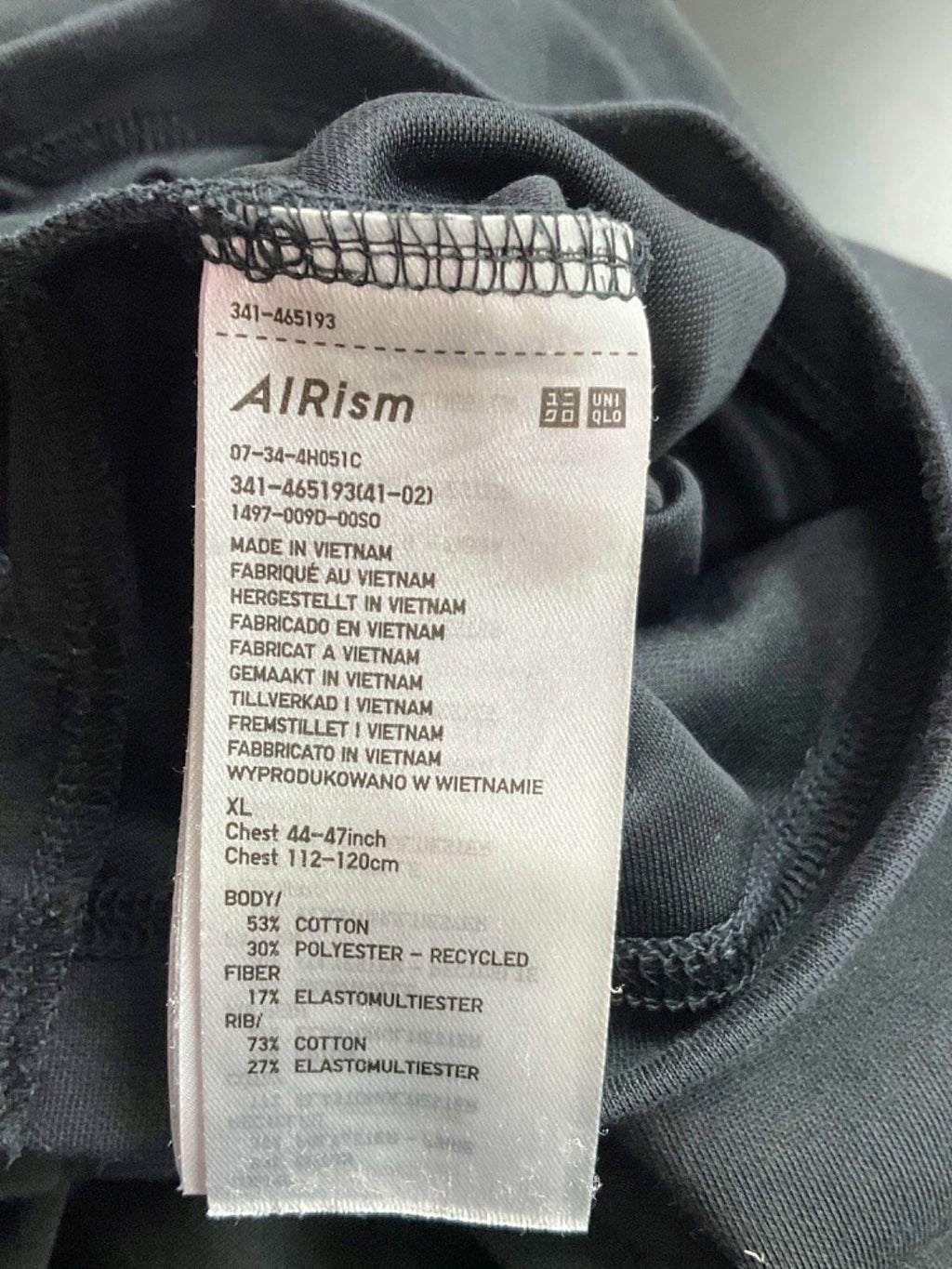 Uniqlo Black U Long Sleeve T-Shirt UK XL