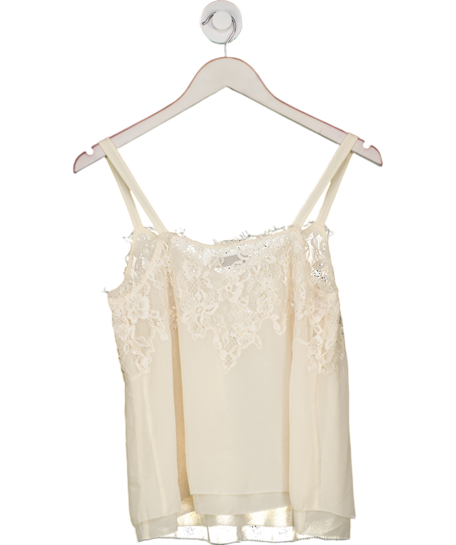 Mint Velvet Cream Lace Trim Camisole Top UK S