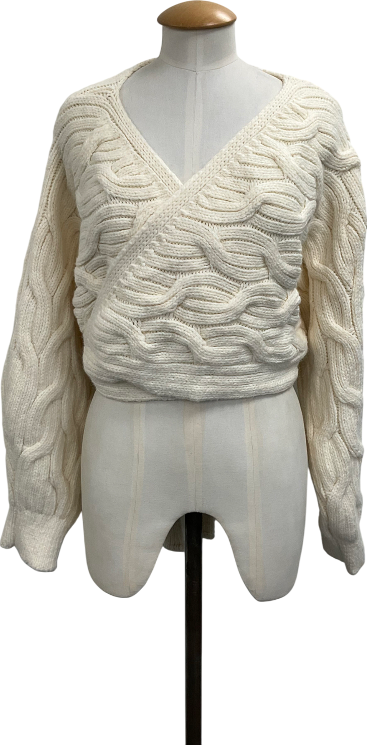 ZARA Cream Chunky Wrap Cardigan UK M