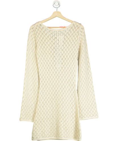 Away That Day Beige Bimini Crochet Dress UK XS/S