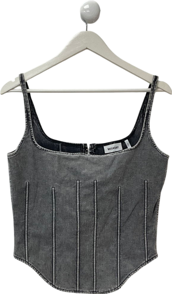 Weekday Grey San Corset Top UK L