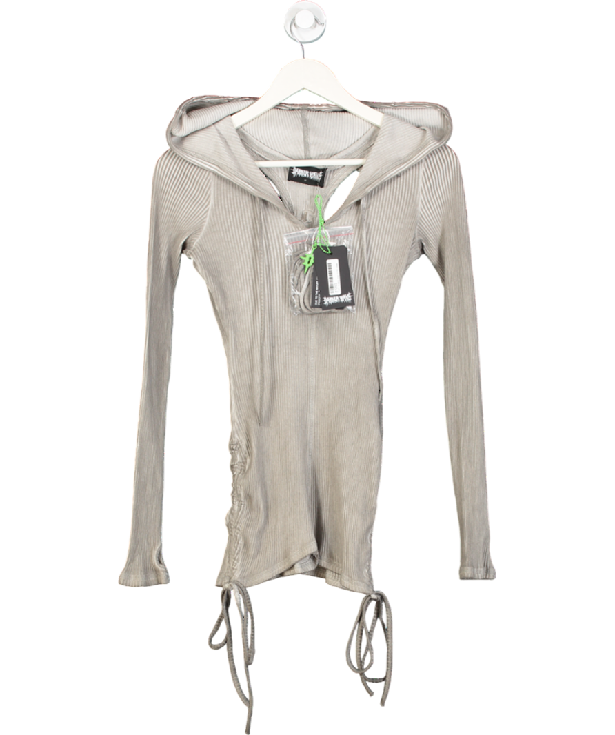 Darker Wavs Grey Crossfade Hooded Romper Playsuit UK S