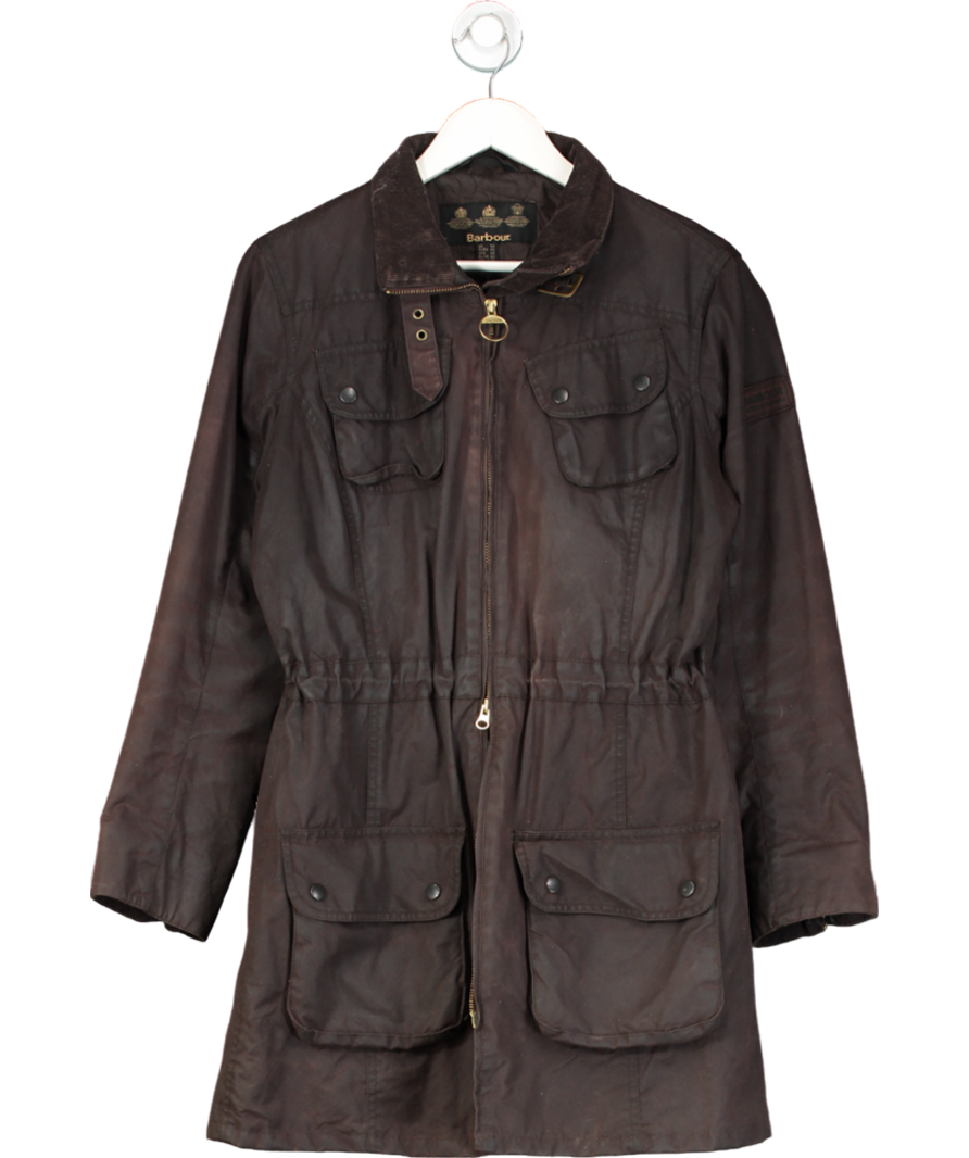 Barbour Brown International Parka Coat UK 14