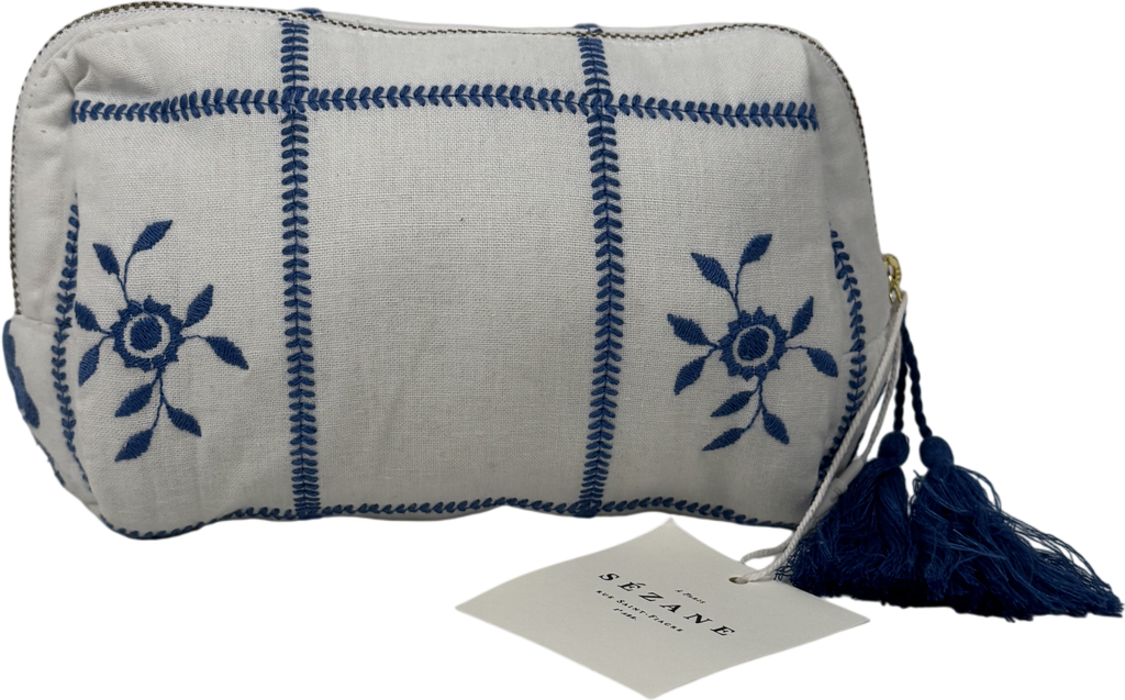 Sezane White Beauty Pouch One Size