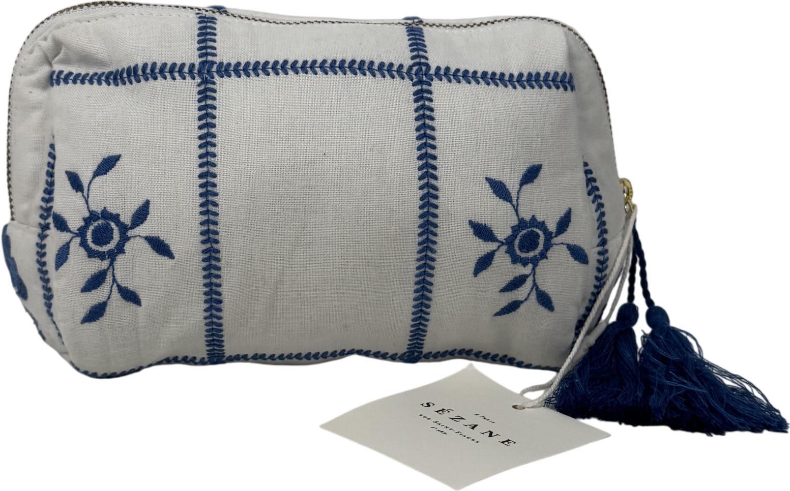 Sezane White Beauty Pouch One Size