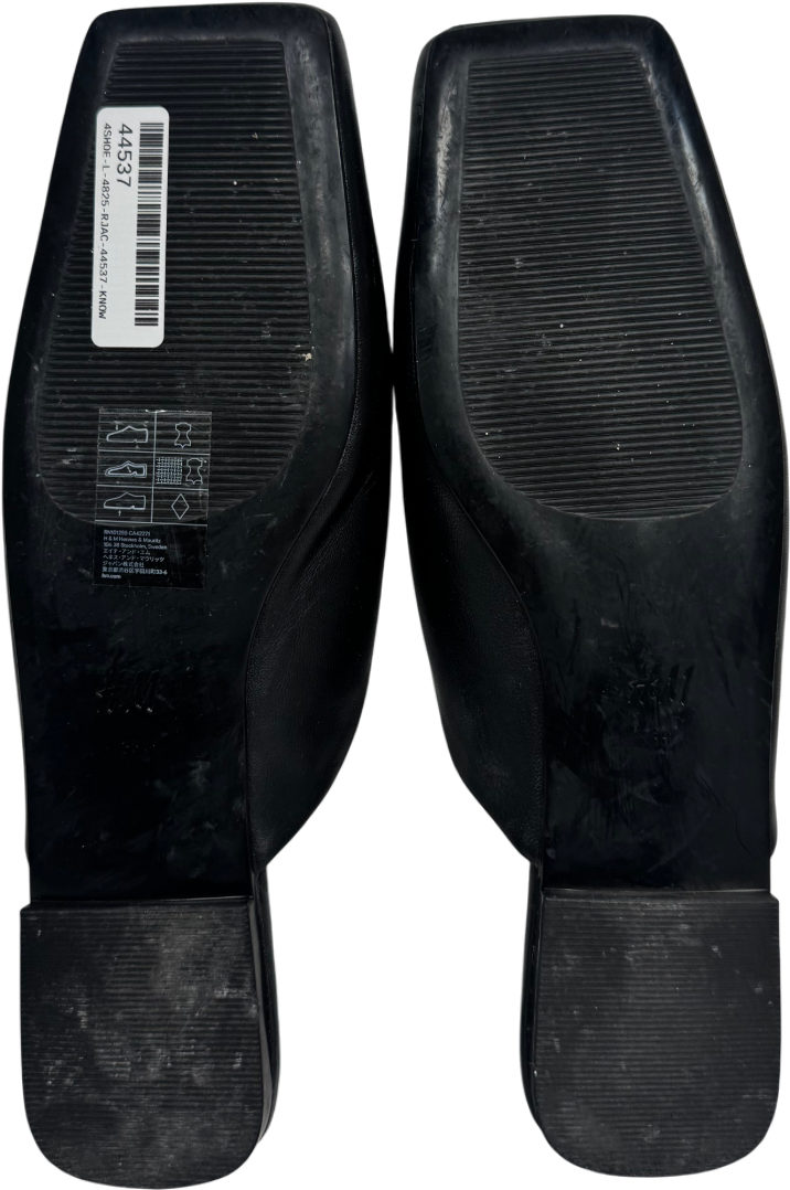 H&M Black Leather Mules UK 5 EU 38 👠