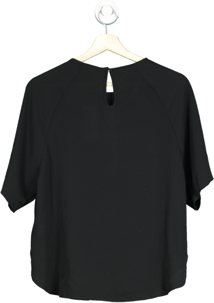 New Look Black Woven Tee UK 10