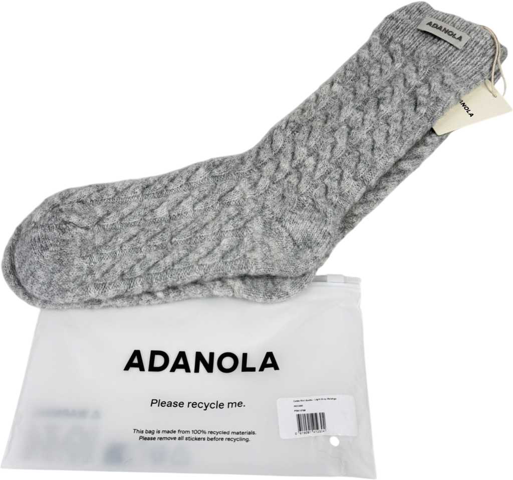 Adanola Grey Logo Ribbed Knit Socks One Size