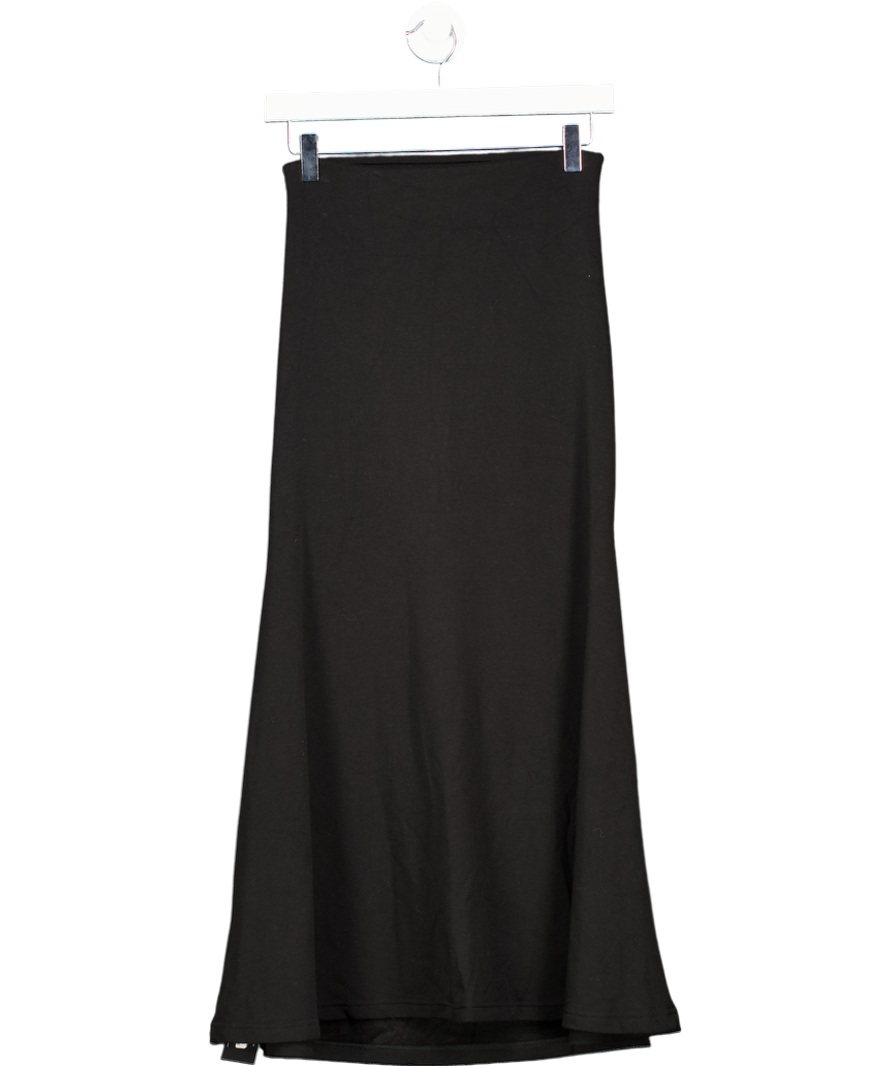 OGL Black Sustainable Brand Maxwarm Ruched Side Flared Maxi Skirt UK XS