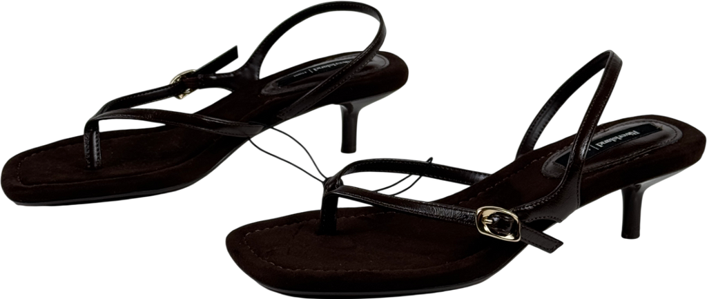 River Island Brown Toe Thong Heeled Sandals UK 5 EU 38 👠