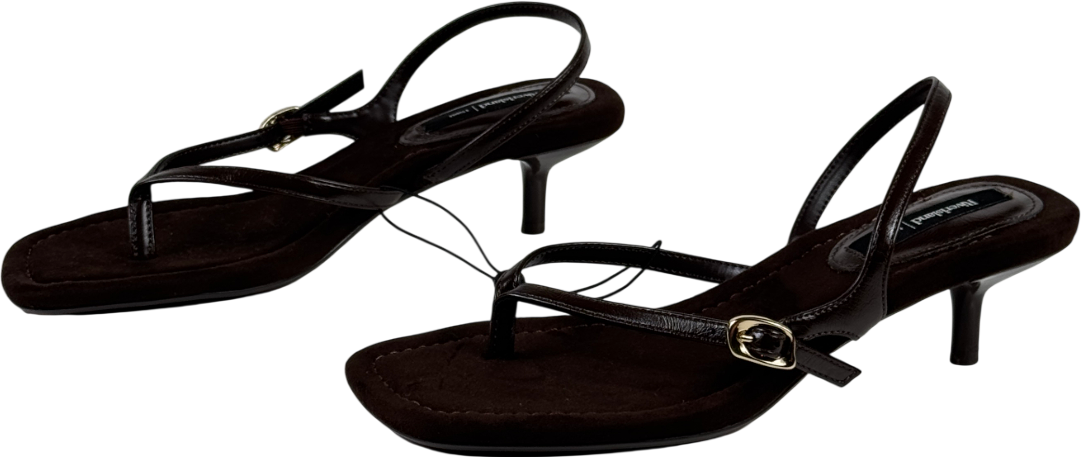 River Island Brown Toe Thong Heeled Sandals UK 5 EU 38 👠