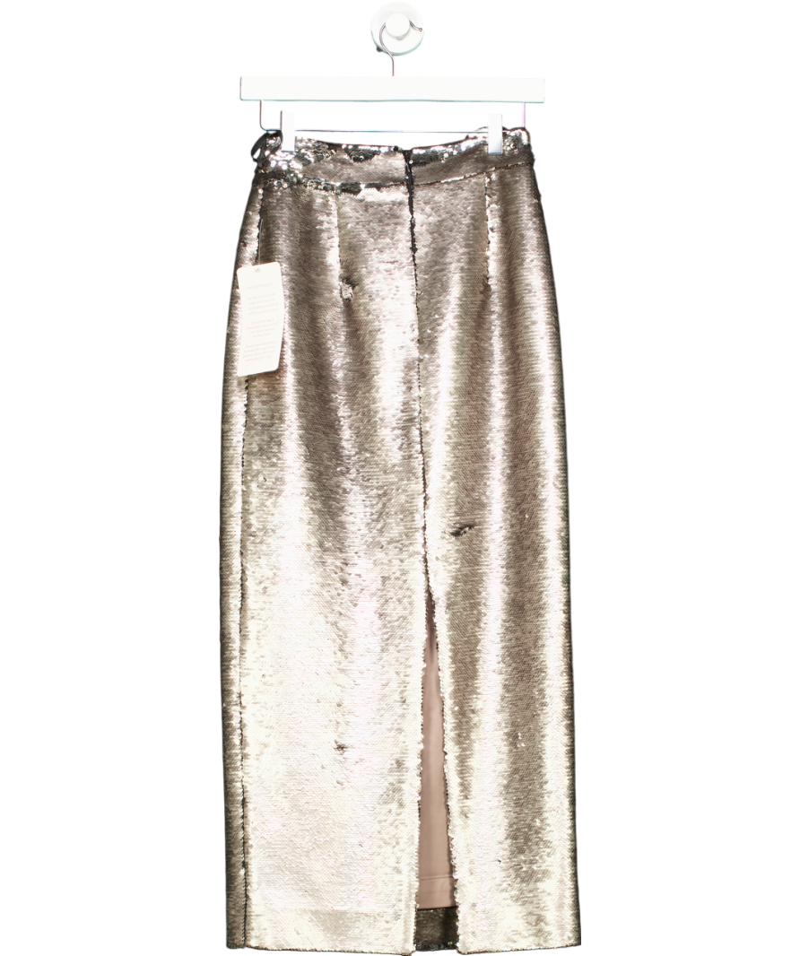 Wiggy Kit Metallic The Eva Skirt In Pewter UK XS